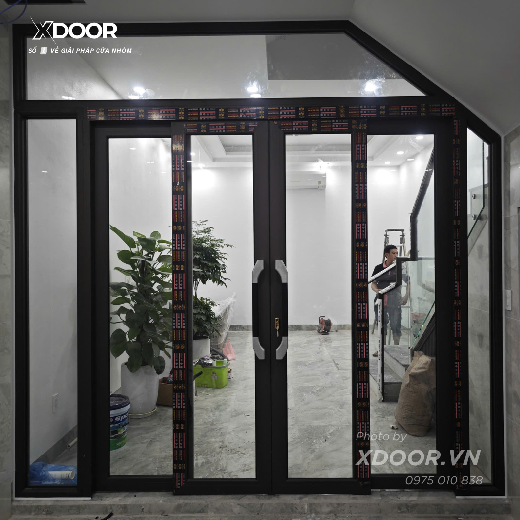 Công trình cửa nhôm, cửa trượt quay nhà Mr Ngọc Hà Đông - Hà Nội
